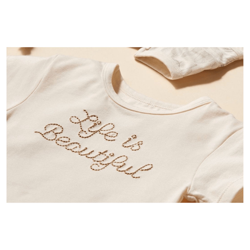 Wilson & Frenchy Newborn to 12-18 Months Short Sleeve Bodysuit - Life is Beautiful