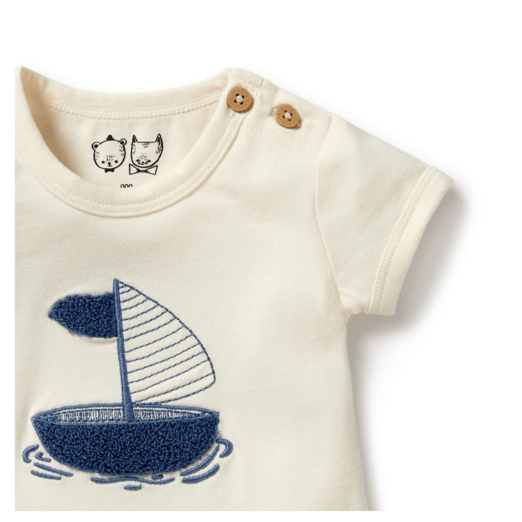 Wilson & Frenchy Newborn to 12-18 Months Short Sleeve Bodysuit - Nautical