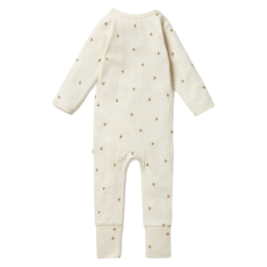Wilson & Frenchy Newborn to 12-18 Months Zipsuit with Feet - Bee Mine