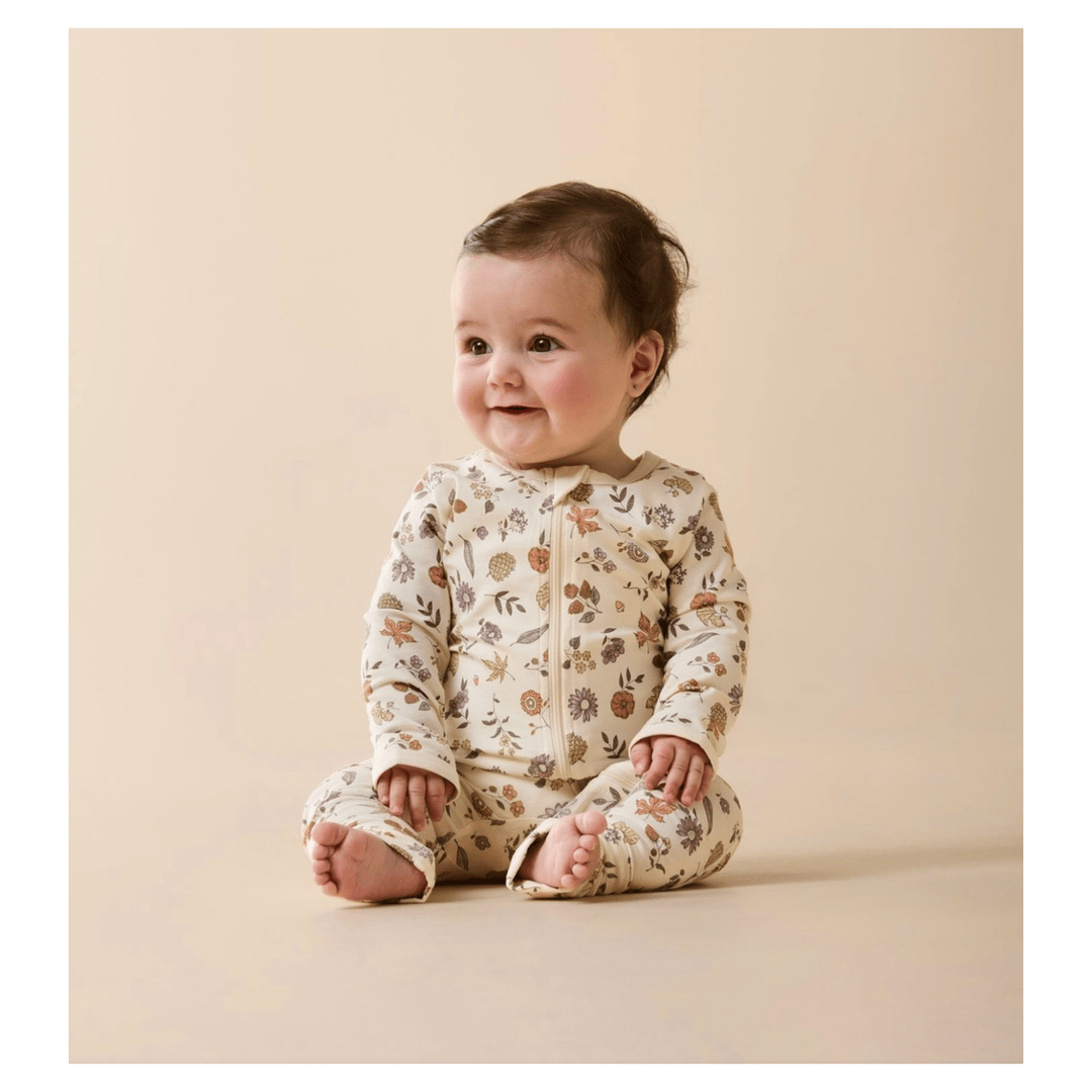 Wilson & Frenchy Newborn to 12-18 Months Zipsuit with Feet - Maple Glow