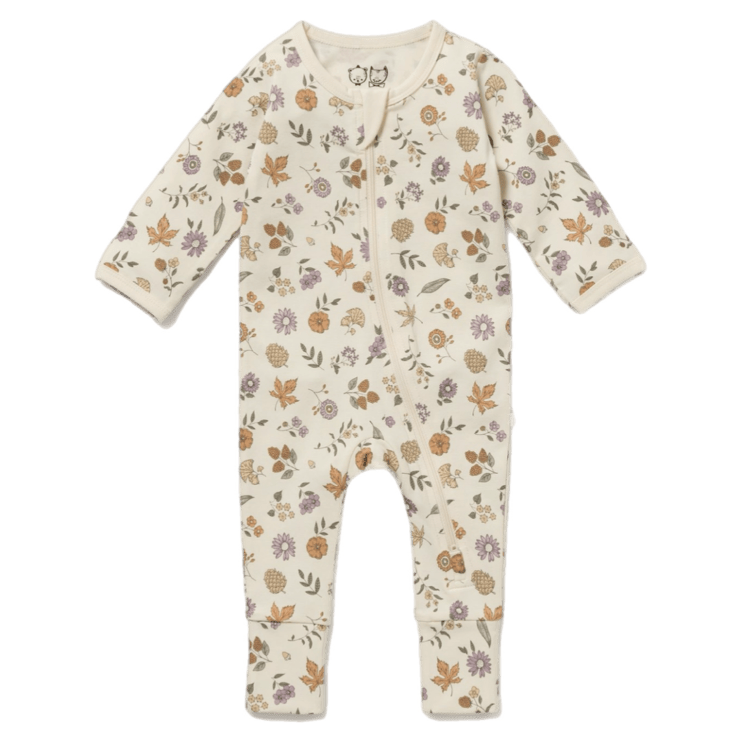 Wilson & Frenchy Newborn to 12-18 Months Zipsuit with Feet - Maple Glow