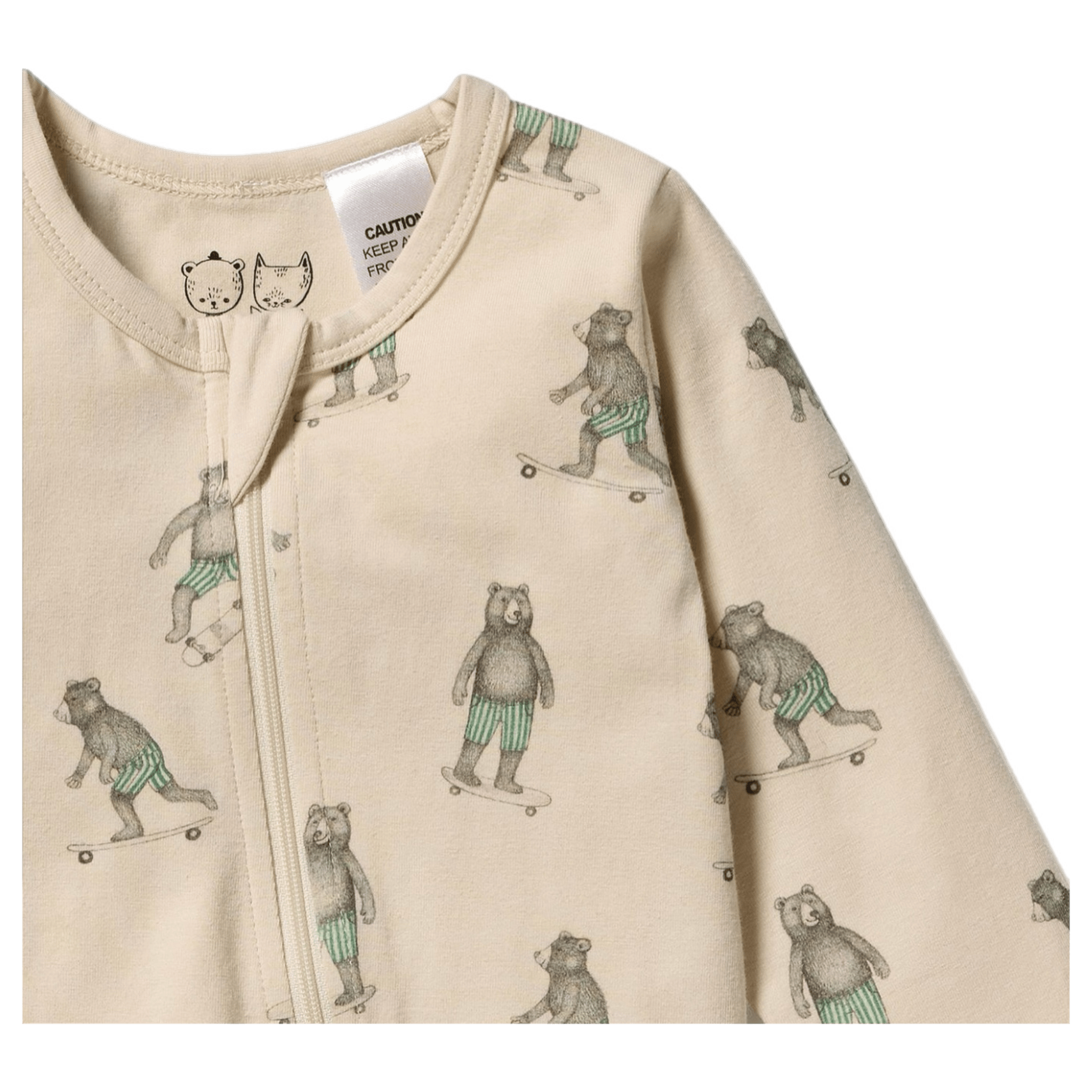 Wilson & Frenchy Newborn to 12-18 Months Zipsuit with Feet - Skater Club