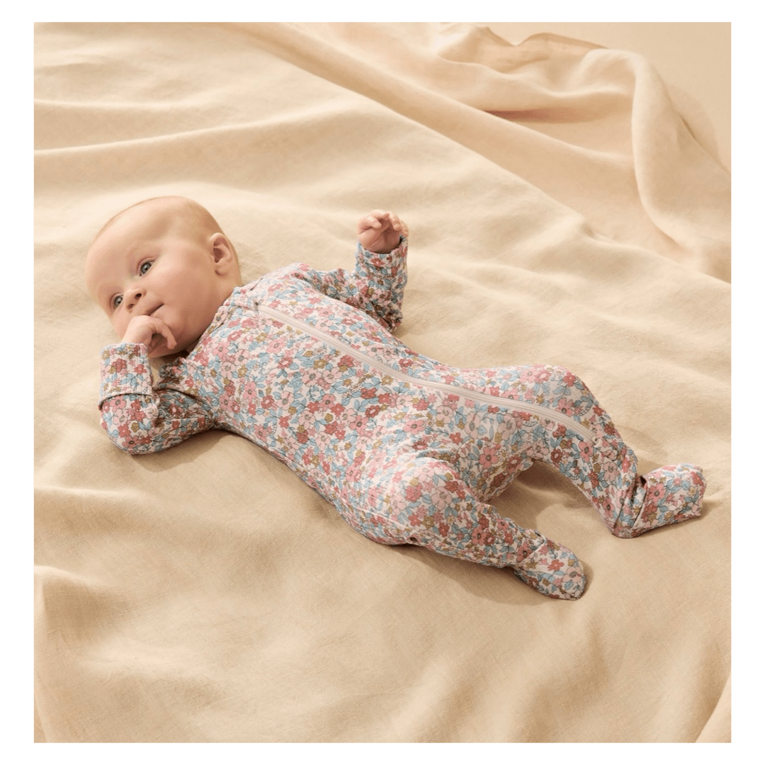 Wilson & Frenchy Newborn to 12-18 Months Zipsuit with Feet - Summer Bloom