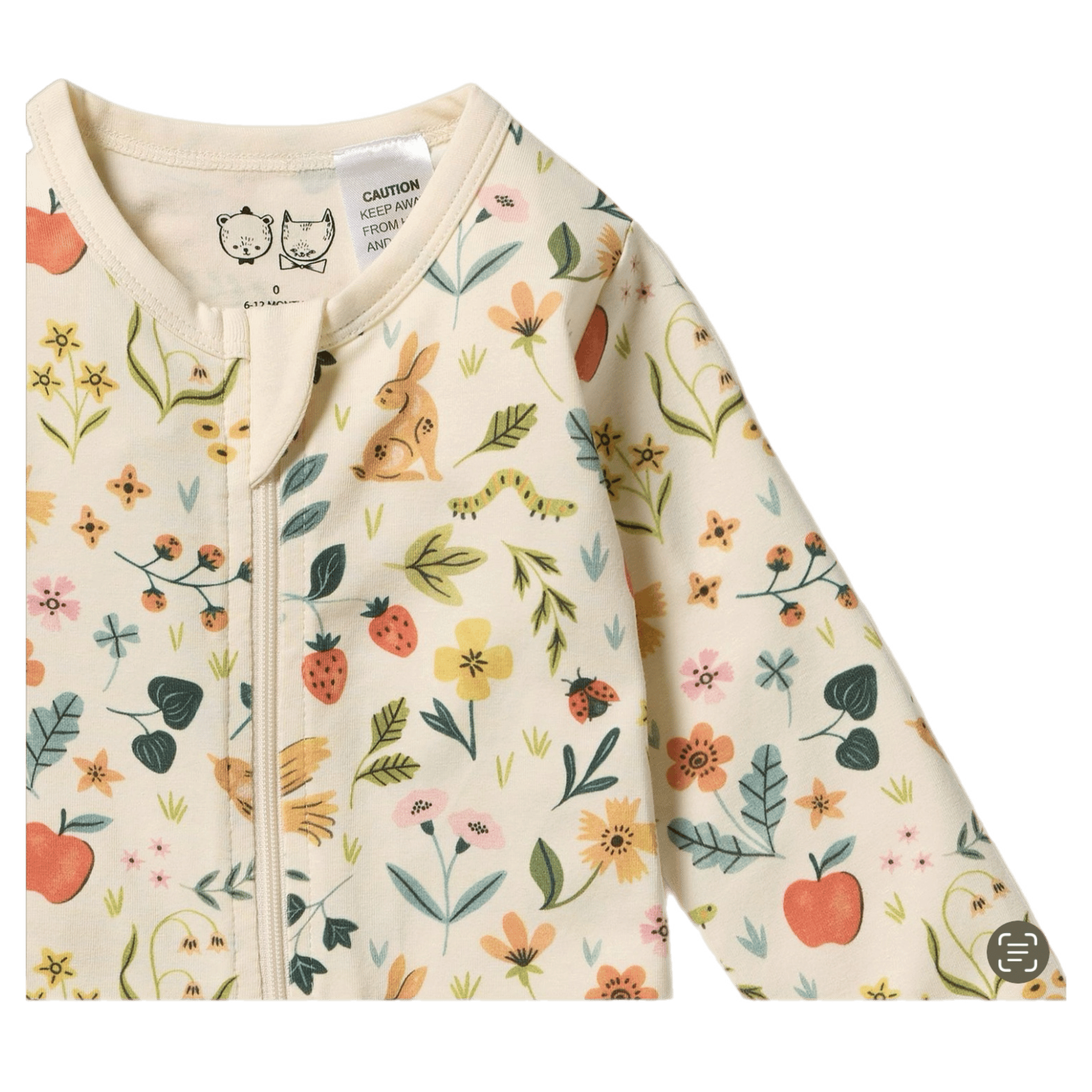 Wilson & Frenchy Newborn to 12-18 Months Zipsuit with Feet - Summer Garden