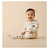 Wilson & Frenchy Newborn to 12-18 Months Zipsuit with Feet - Woolly Whales