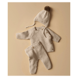 Wilson & Frenchy Newborn to 3-6 Months Knitted Bubble Kimono Cardigan - Cream