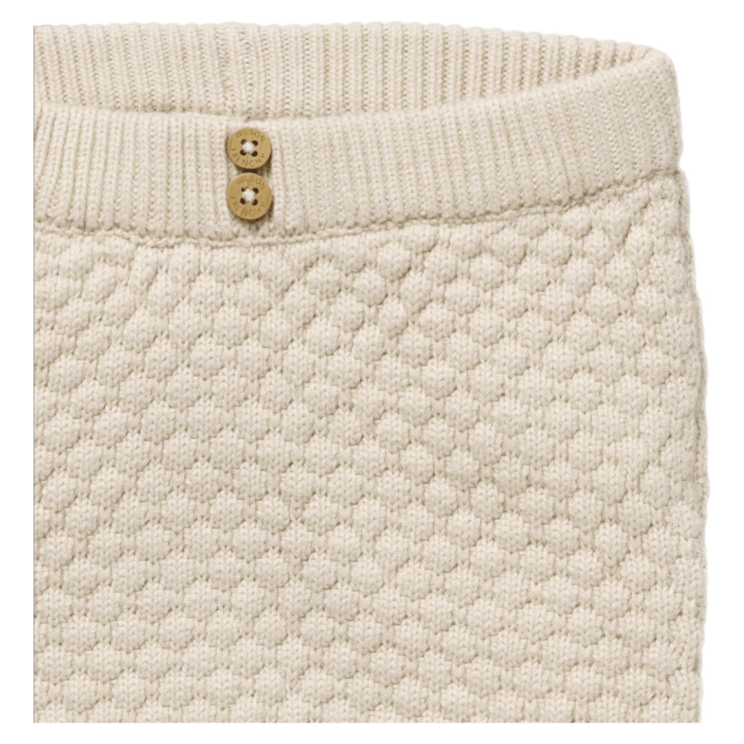 Wilson & Frenchy Newborn to 3-6 Months Knitted Bubble Legging - Cream