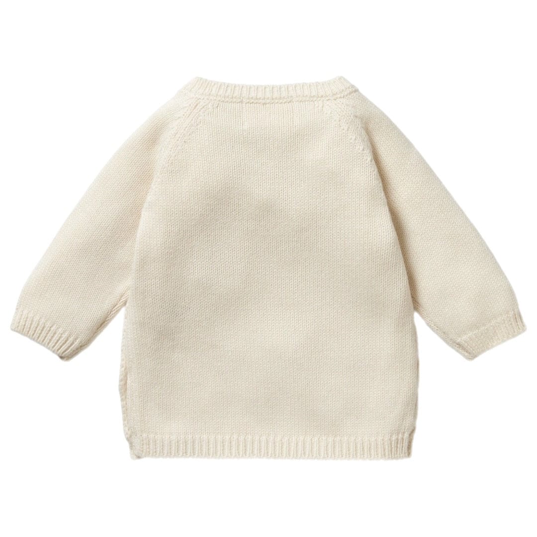 Wilson & Frenchy Newborn to 6-12 Months Knitted Pointelle Kimono Cardigan - Ecru