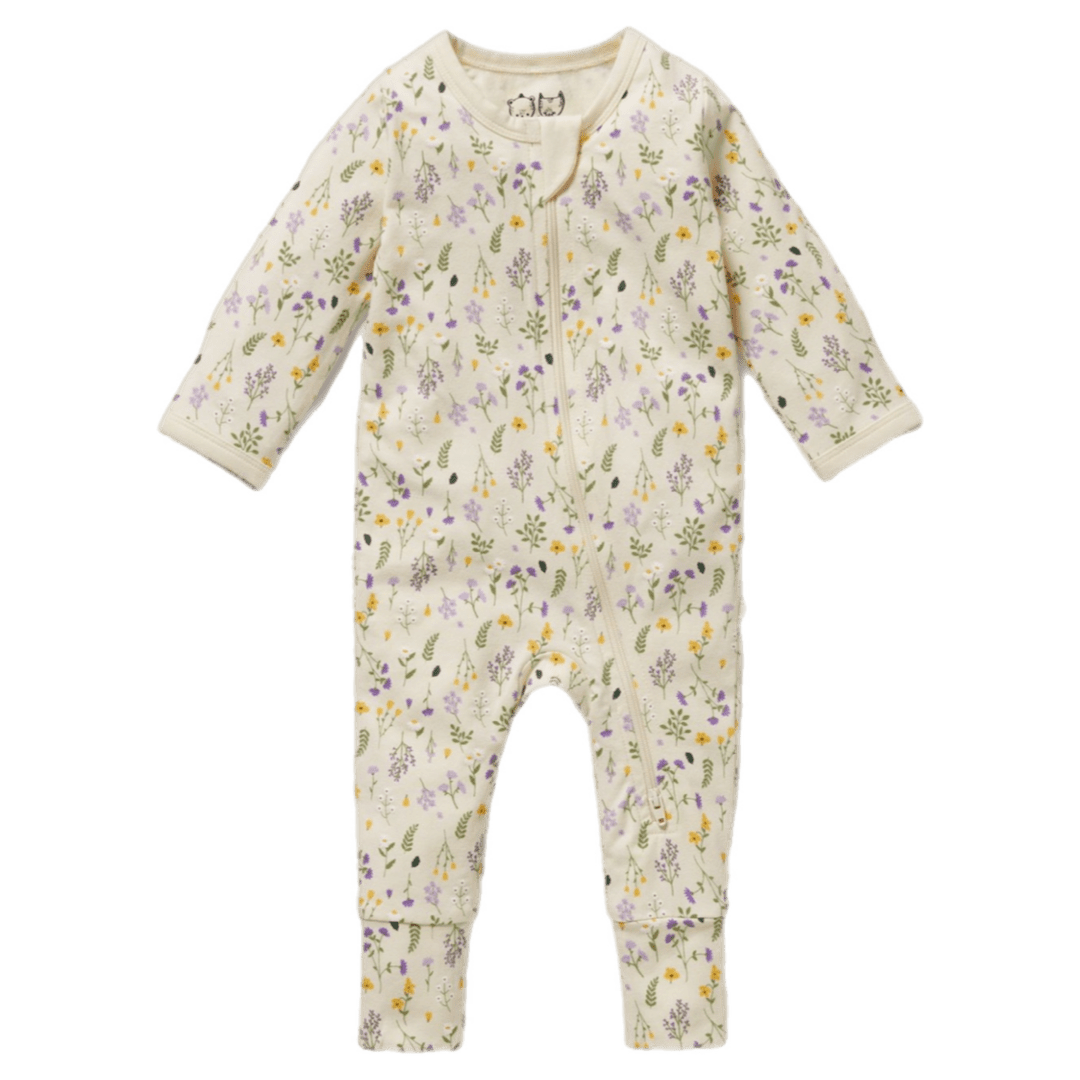 Wilson & Frenchy Newborn to 6-12 Months NB Zipsuit with Feet - Bella Floral