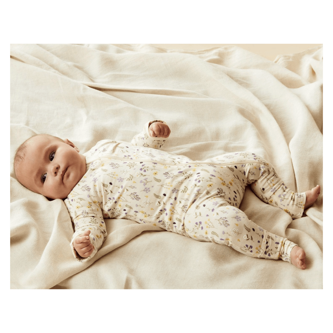 Wilson & Frenchy Newborn to 6-12 Months Zipsuit with Feet - Bella Floral