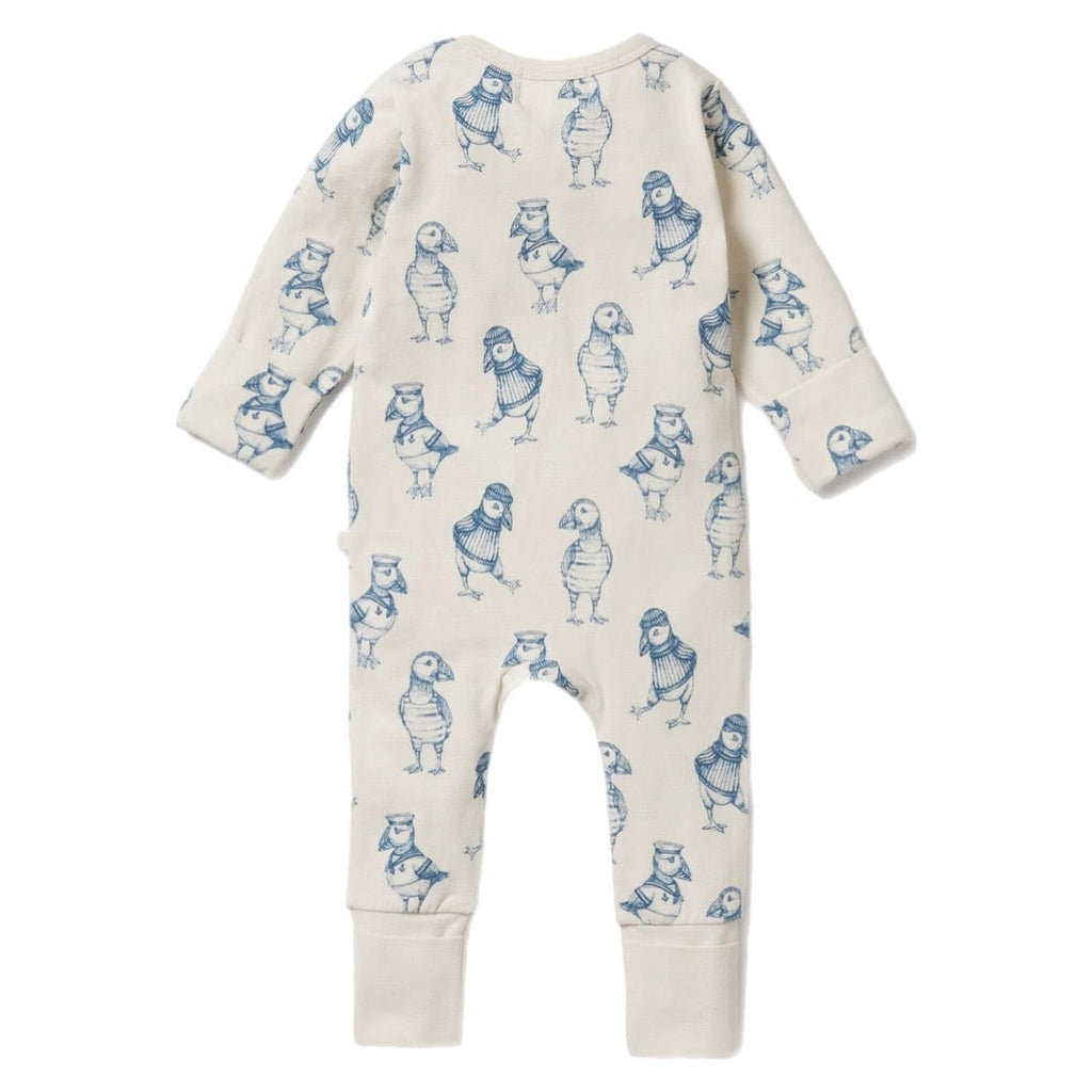 Wilson & Frenchy Newborn to 6-12 Months Zipsuit with Feet - Petit Puffin