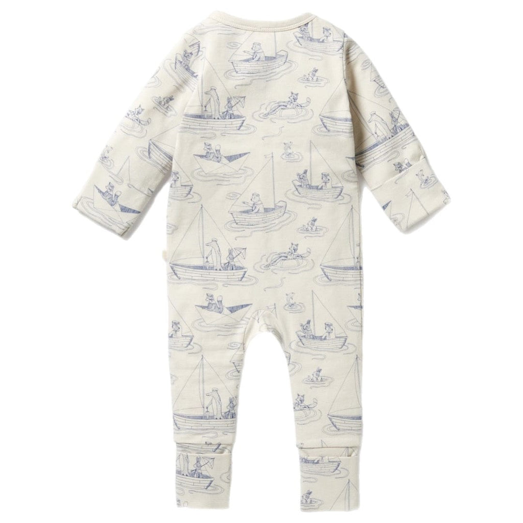 Wilson & Frenchy Newborn to 6-12 Months Zipsuit with Feet - Sail Away
