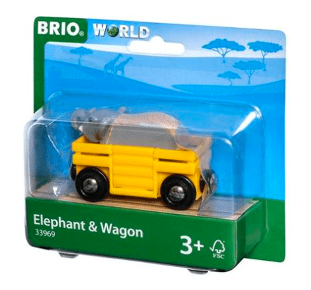 Brio 3 Plus Elephant and Wagon - 2 Pieces