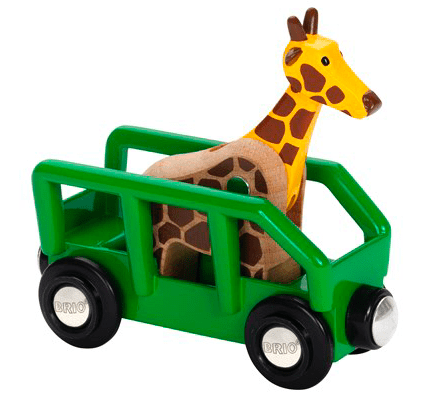 Brio 3 Plus Giraffe and Wagon 2 Pieces