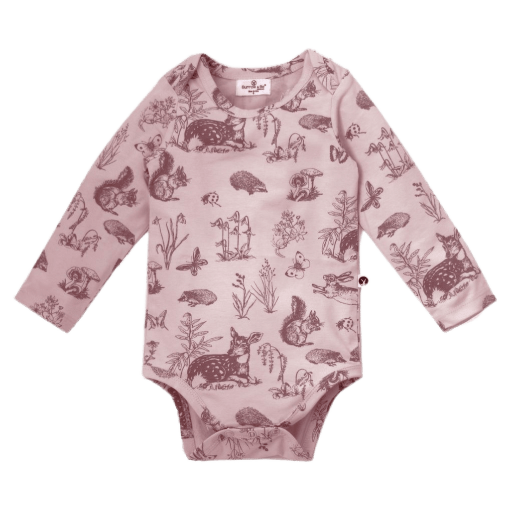 Burrow & Be 0-3 Months to 1 Yr Long Sleeve Bodysuit - Forest Friends