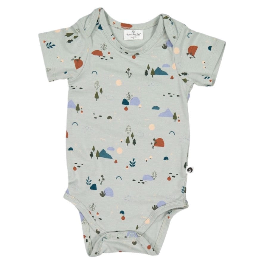 Burrow & Be 0-3 Months to 1 Yr Short Sleeve Bodysuit - Garden Treasures