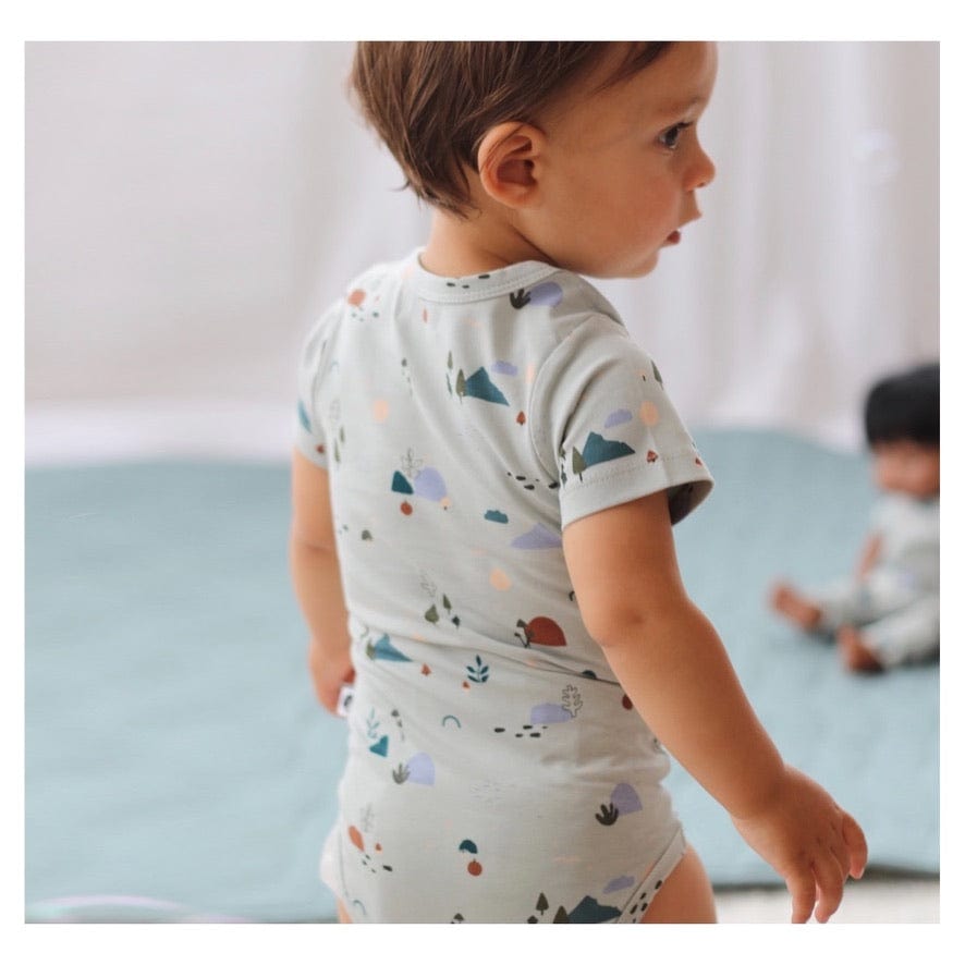 Burrow & Be 0-3 Months to 1 Yr Short Sleeve Bodysuit - Garden Treasures