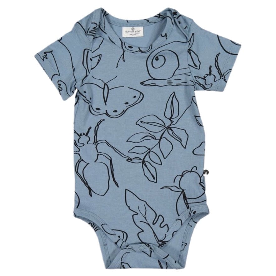Burrow & Be 0-3 Months to 1 Yr Short Sleeve Bodysuit - Giant Bugs