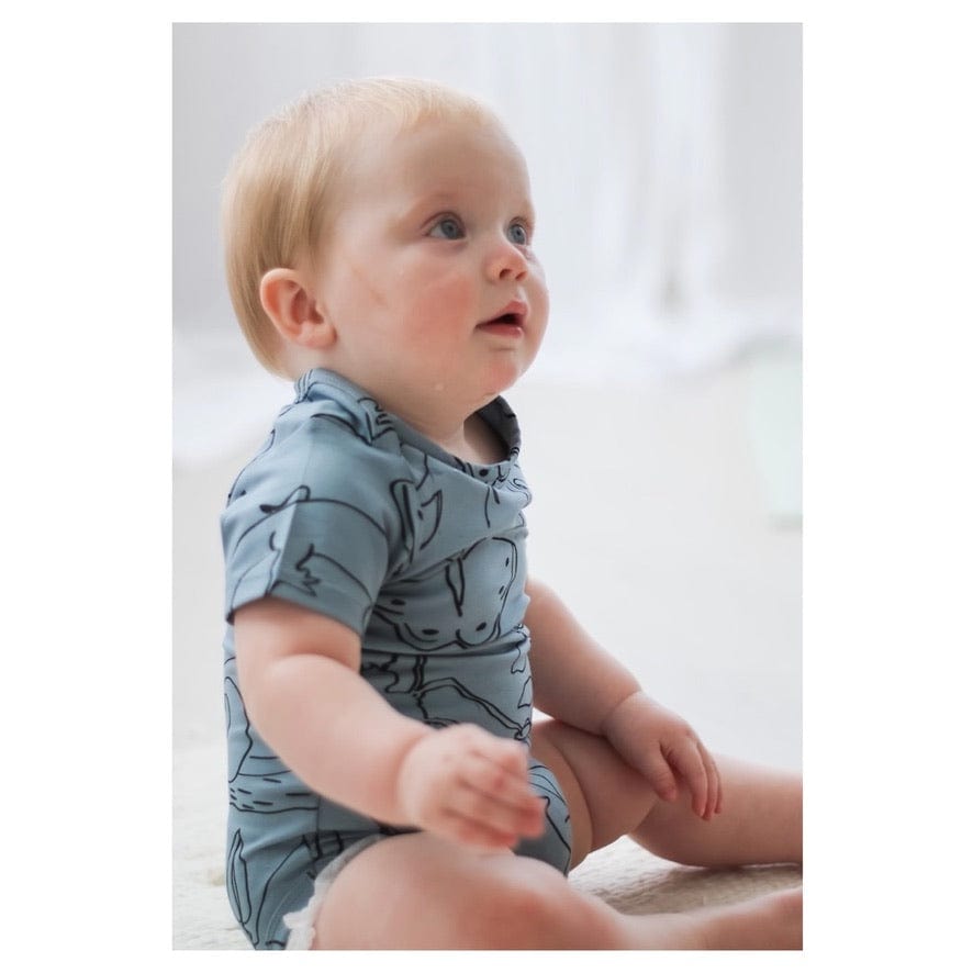 Burrow & Be 0-3 Months to 1 Yr Short Sleeve Bodysuit - Giant Bugs