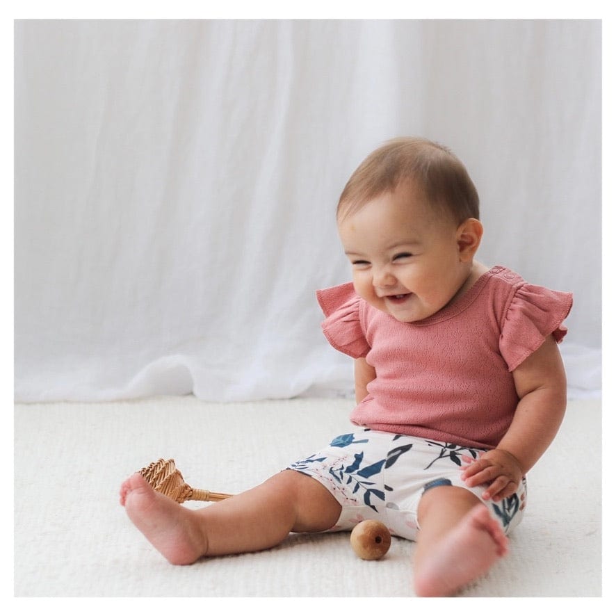 Burrow & Be 0-3 Months to 5 Years Bike Shorts - Pink Clementine