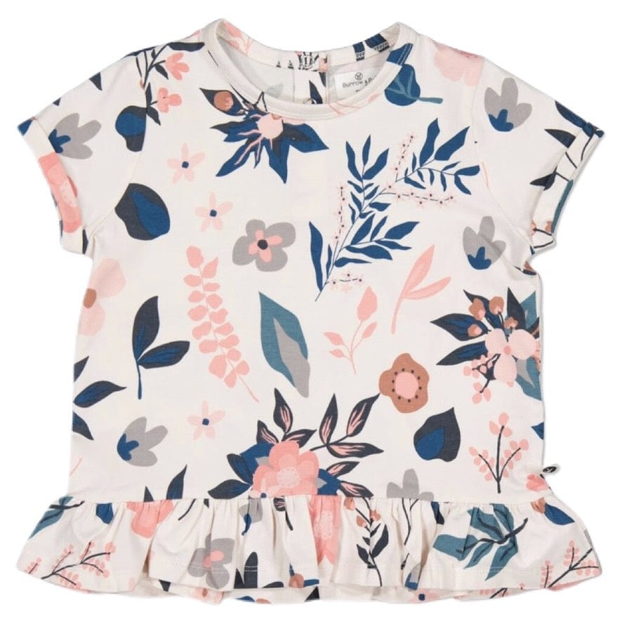 Burrow & Be 0-3 Months to 5 Years Short Sleeve Hana Tee - Pink Clementine