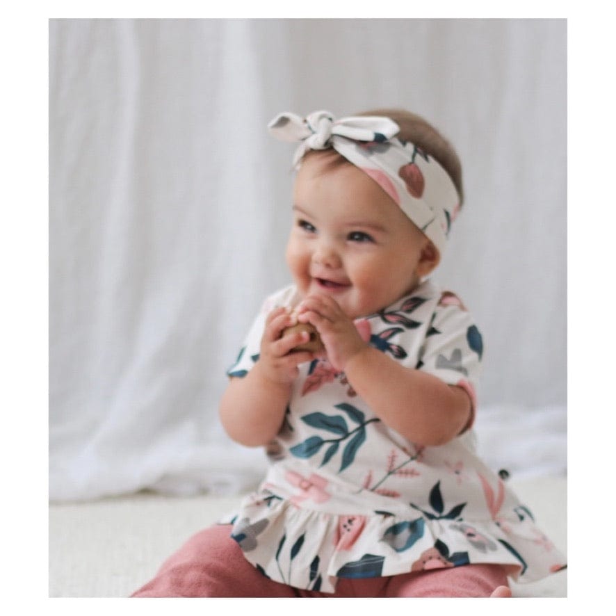 Burrow & Be 0-3 Months to 5 Years Short Sleeve Hana Tee - Pink Clementine