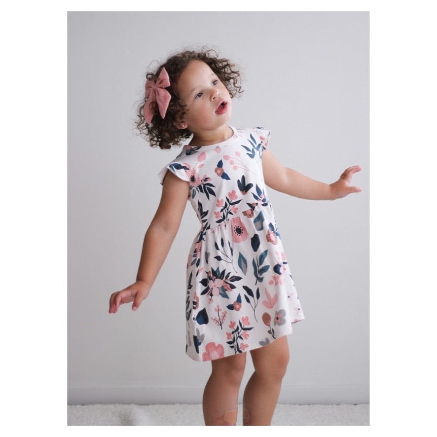Burrow & Be 1 to 5 Flutter Dress - Pink Clementine