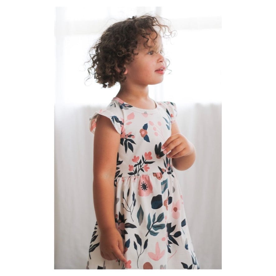 Burrow & Be 1 to 5 Flutter Dress - Pink Clementine