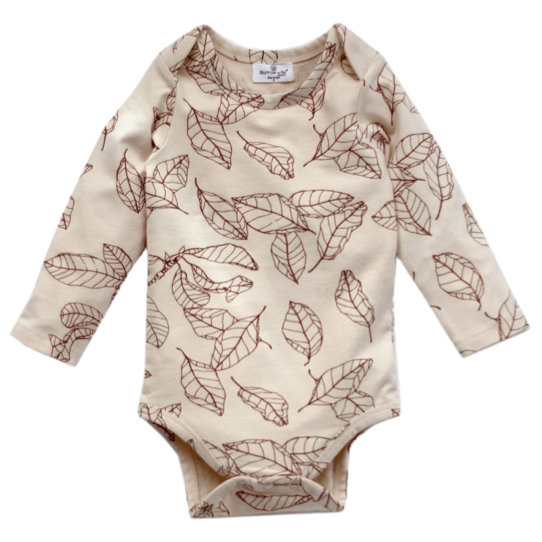 Burrow & Be Newborn to 1 Year Long Sleeve Bodysuit - Leaves