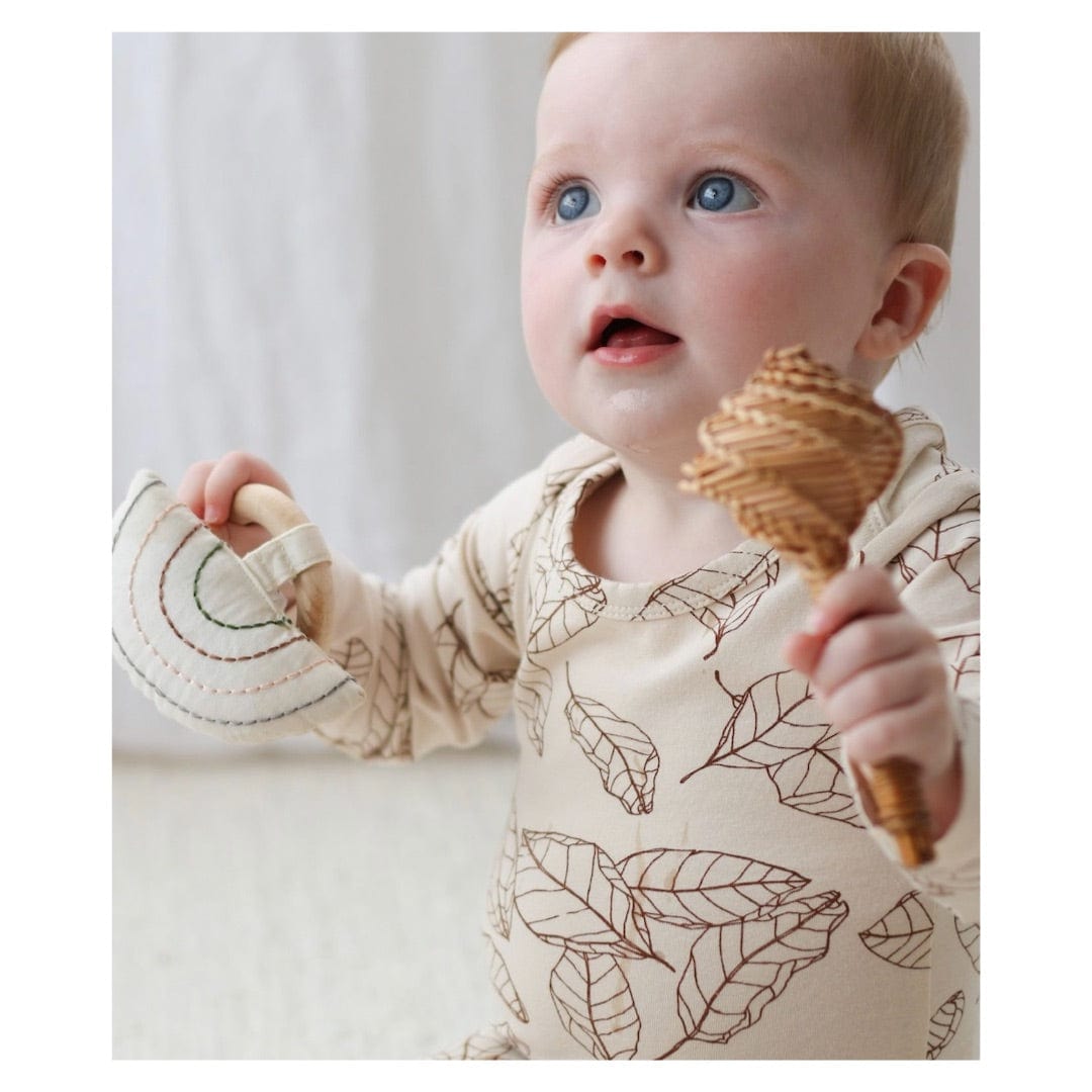 Burrow & Be Newborn to 1 Year Long Sleeve Bodysuit - Leaves