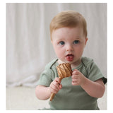 Burrow & Be Newborn to 1 Year Short Sleeve Pointelle Bodysuit - River Stone