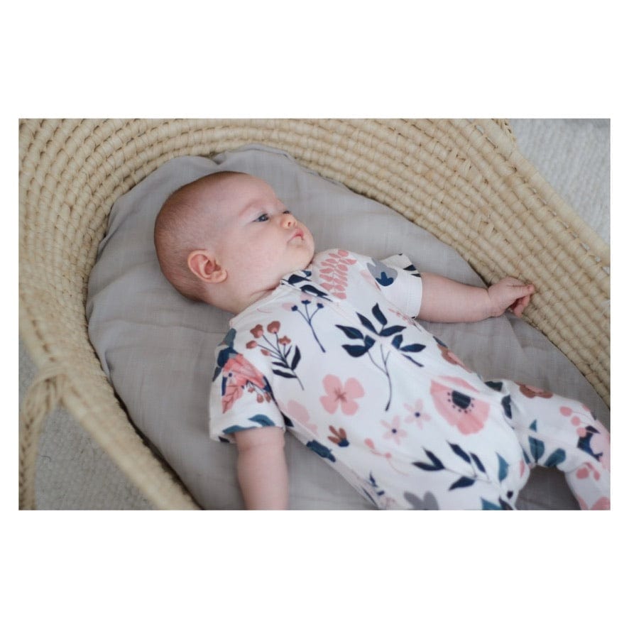 Burrow & Be Newborn to 1 Year Short Sleeve Zip Suit - Pink Clementine