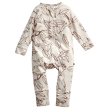 Burrow & Be Newborn to 1 Year Zip Suit Long Sleeve - Leaves