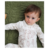Burrow & Be Newborn to 1 Year Zip Suit Long Sleeve - Leaves