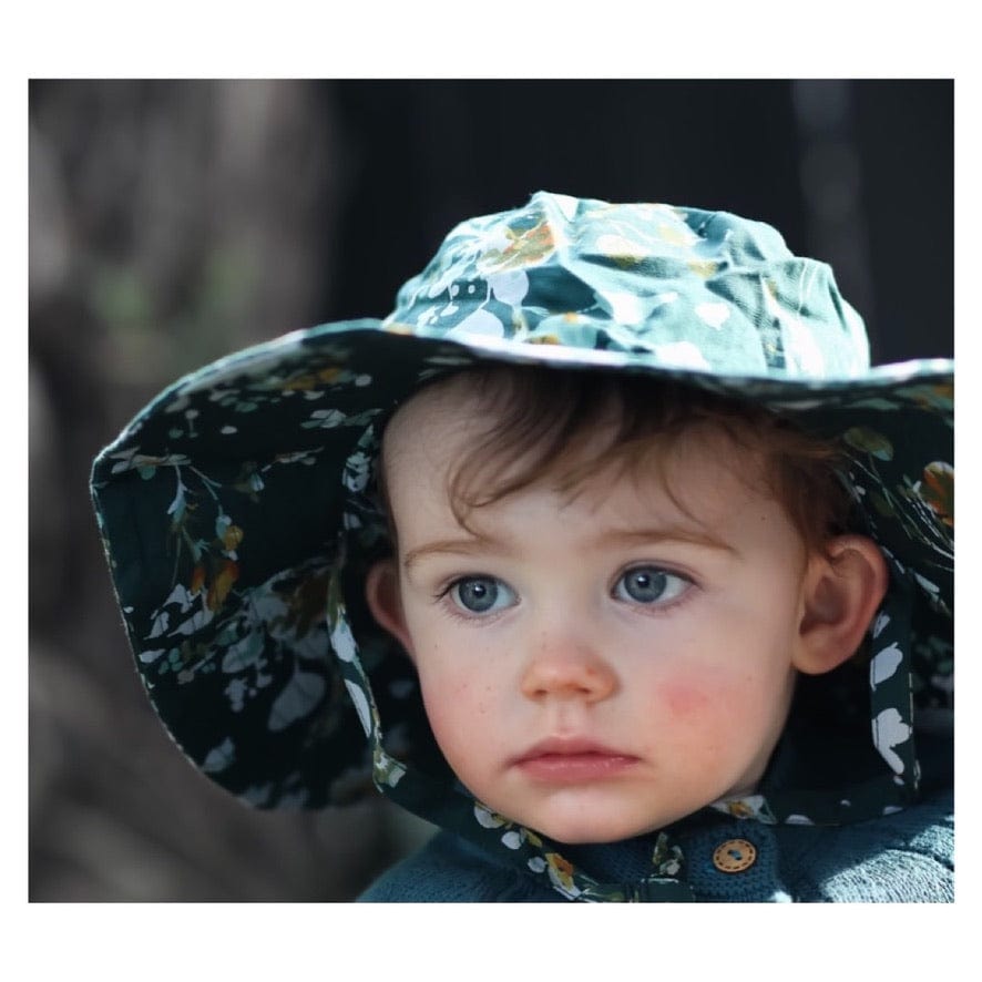 Burrow & Be XSmall to XLarge Sun Hat - Green Spring Melody