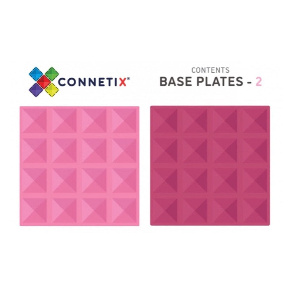 Connetix 3 Plus 2 Piece Base Plate Pink & Berry Pack