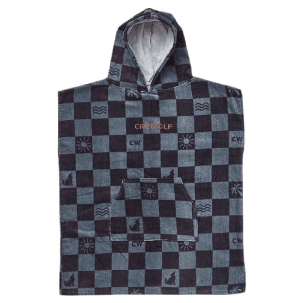 Crywolf Small/Medium Hooded Towel - Blue Checkered