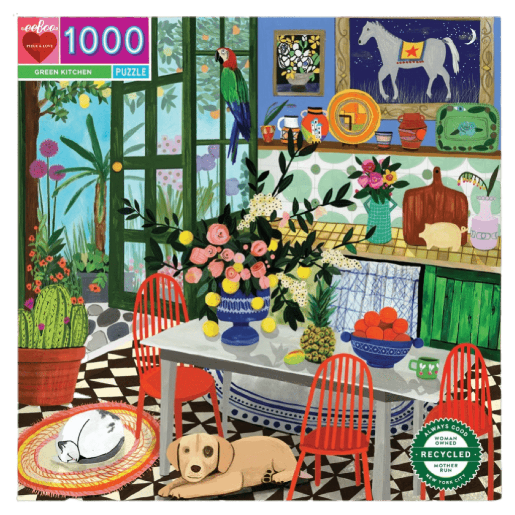 eeBoo 10 Plus 1000 Pc Puzzle - Green Kitchen