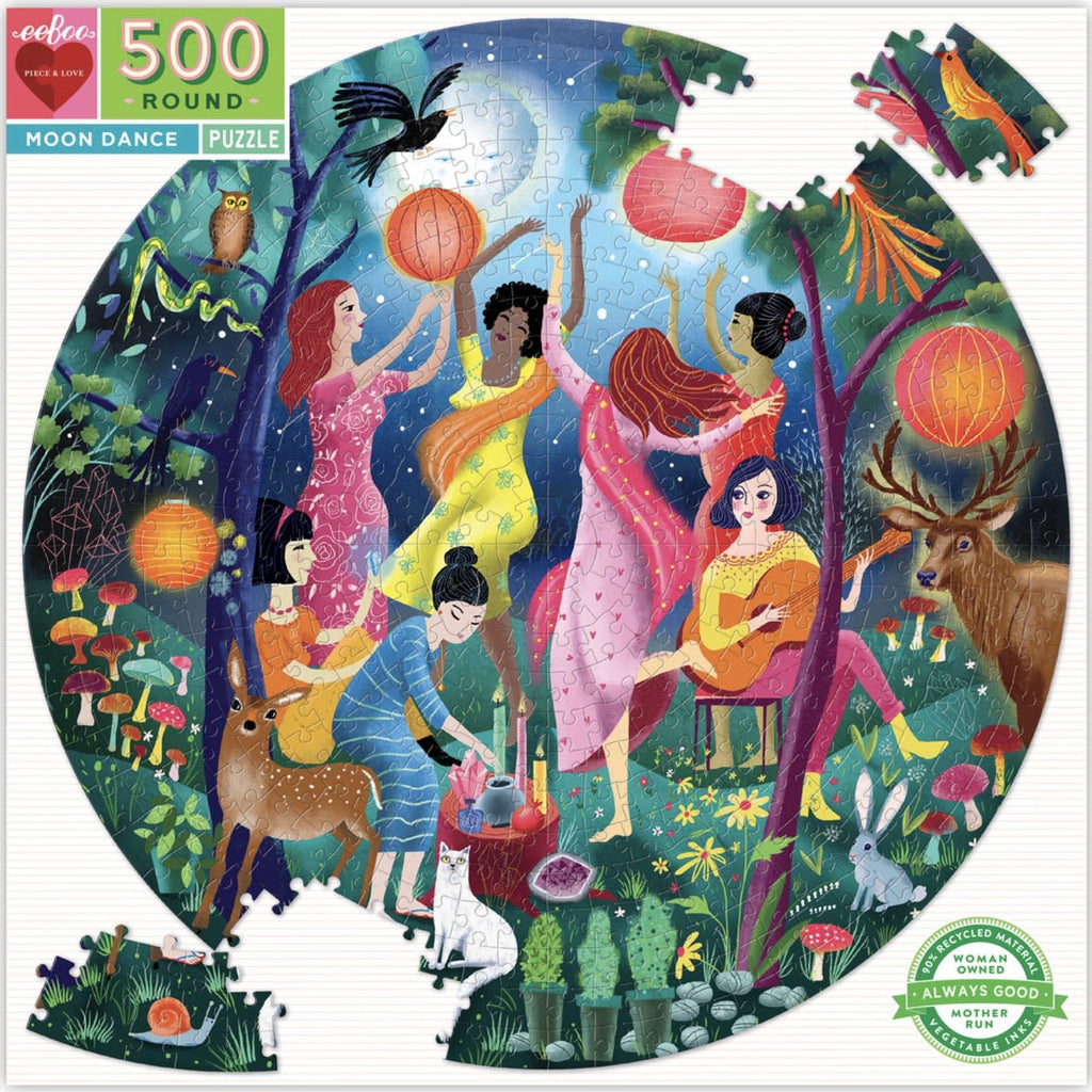 eeBoo 10 Plus 500 Pc Round Puzzle - Moon Dance