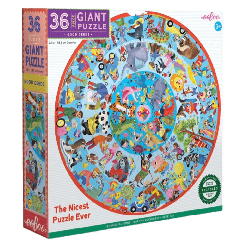 eeBoo 3 Plus 36 Pc Giant Round Puzzle - Good Deeds