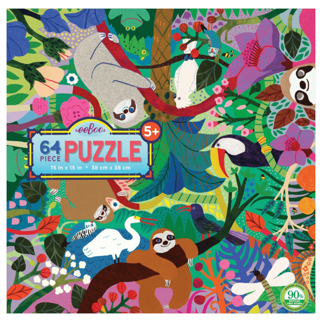 eeBoo 5 Plus 64 Pc Puzzle - Sloths at Play