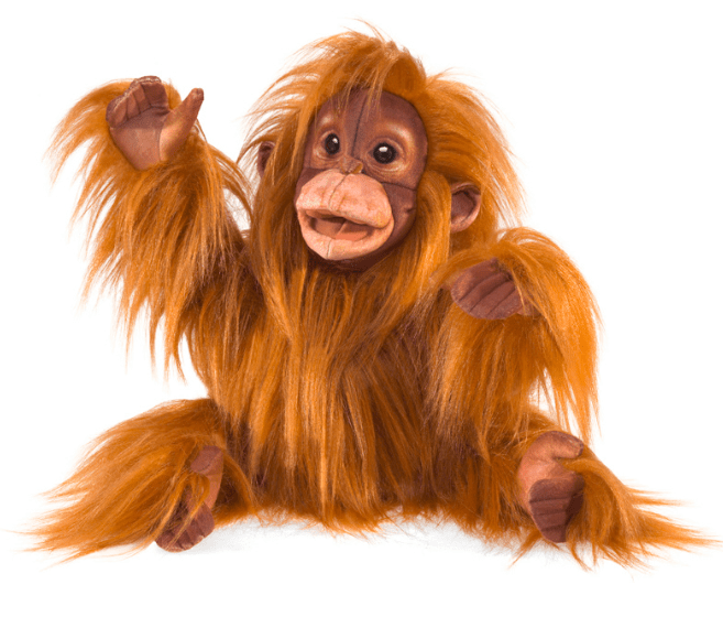 Folkmanis 3 Plus Hand Puppet - Animal - Baby Orangutan