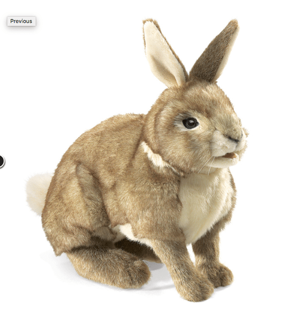 Folkmanis 3 Plus Hand Puppet - Farm Animal - Cottontail Rabbit