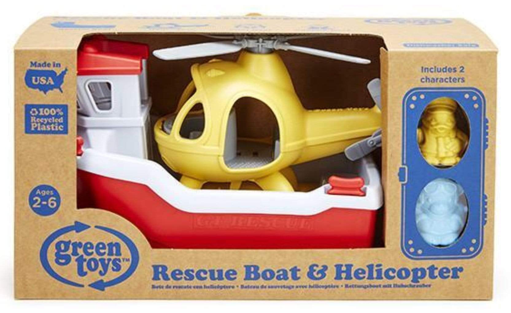 Green Toys 2 Plus Rescue Boat and Helicopter