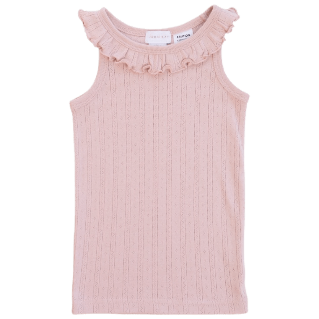 Jamie Kay 1 to 5 Pointelle Frill Singlet - Cupcake