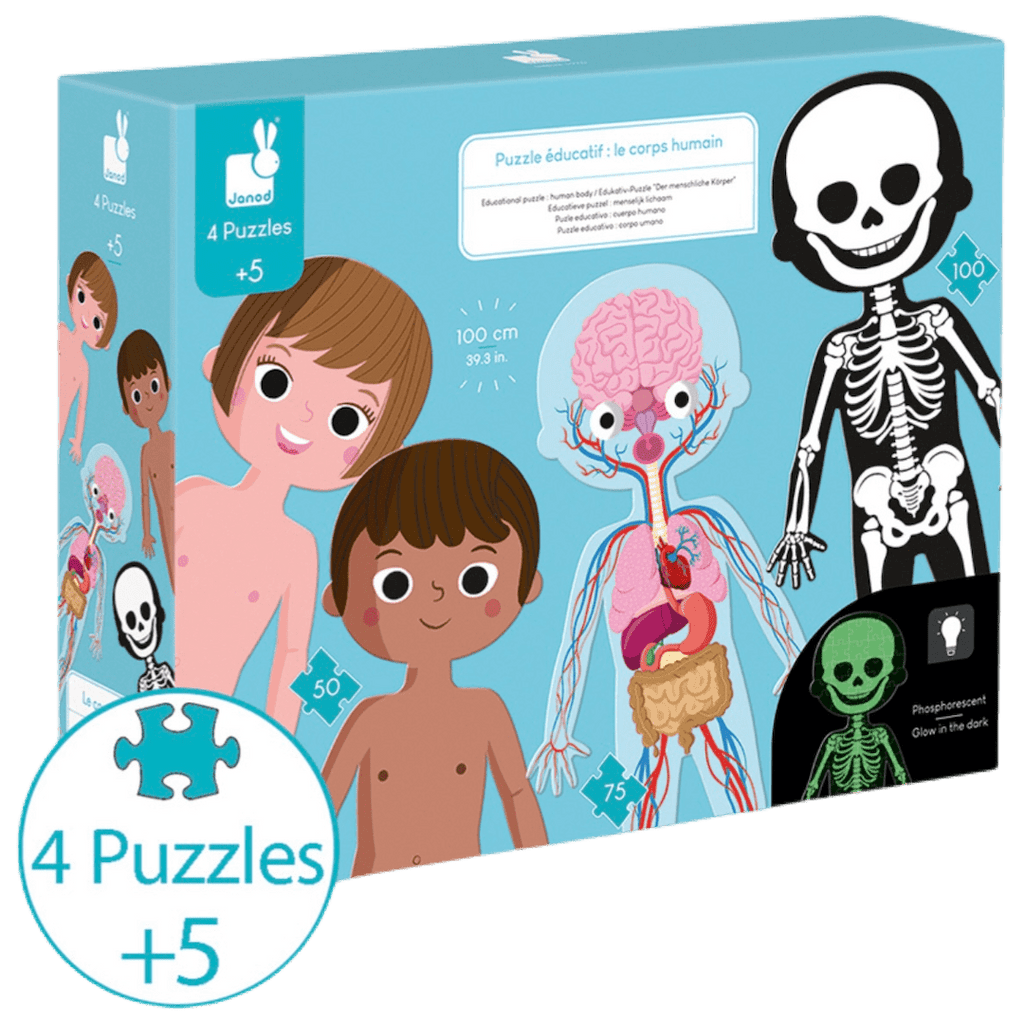 Janod 5 Plus Human Body - 4 Puzzles