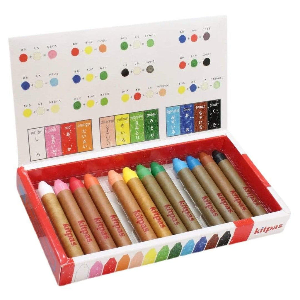 Kitpas 3 Plus Medium Stick Crayons 12 Colours