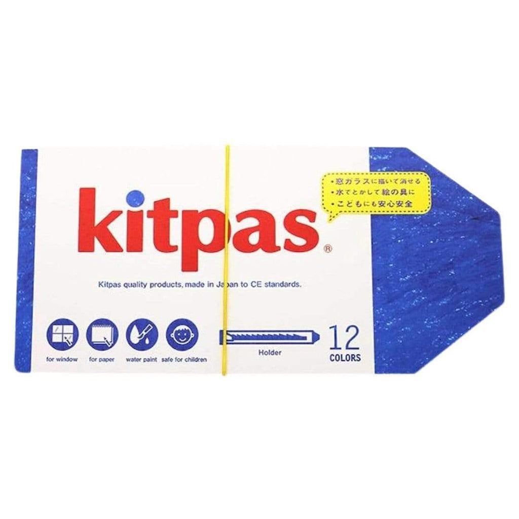 Kitpas 3 Plus Medium Stick Crayons with Holder 12 Colours