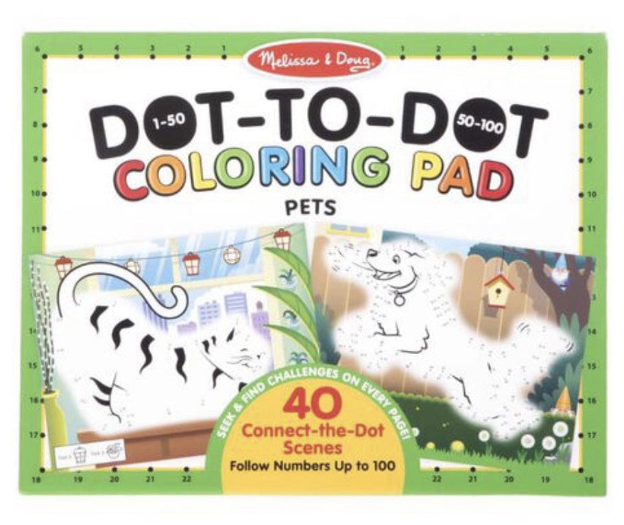 Melissa & Doug 4 Plus 123 Dot-to-Dot Colouring Pad - Pets