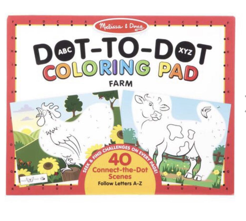 Melissa & Doug 4 Plus ABC Dot-to-Dot Colouring Pad - Farm